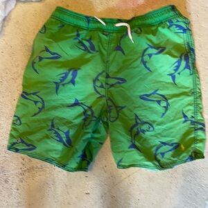 Polo Ralph Lauren Green shark swim trunks pockets